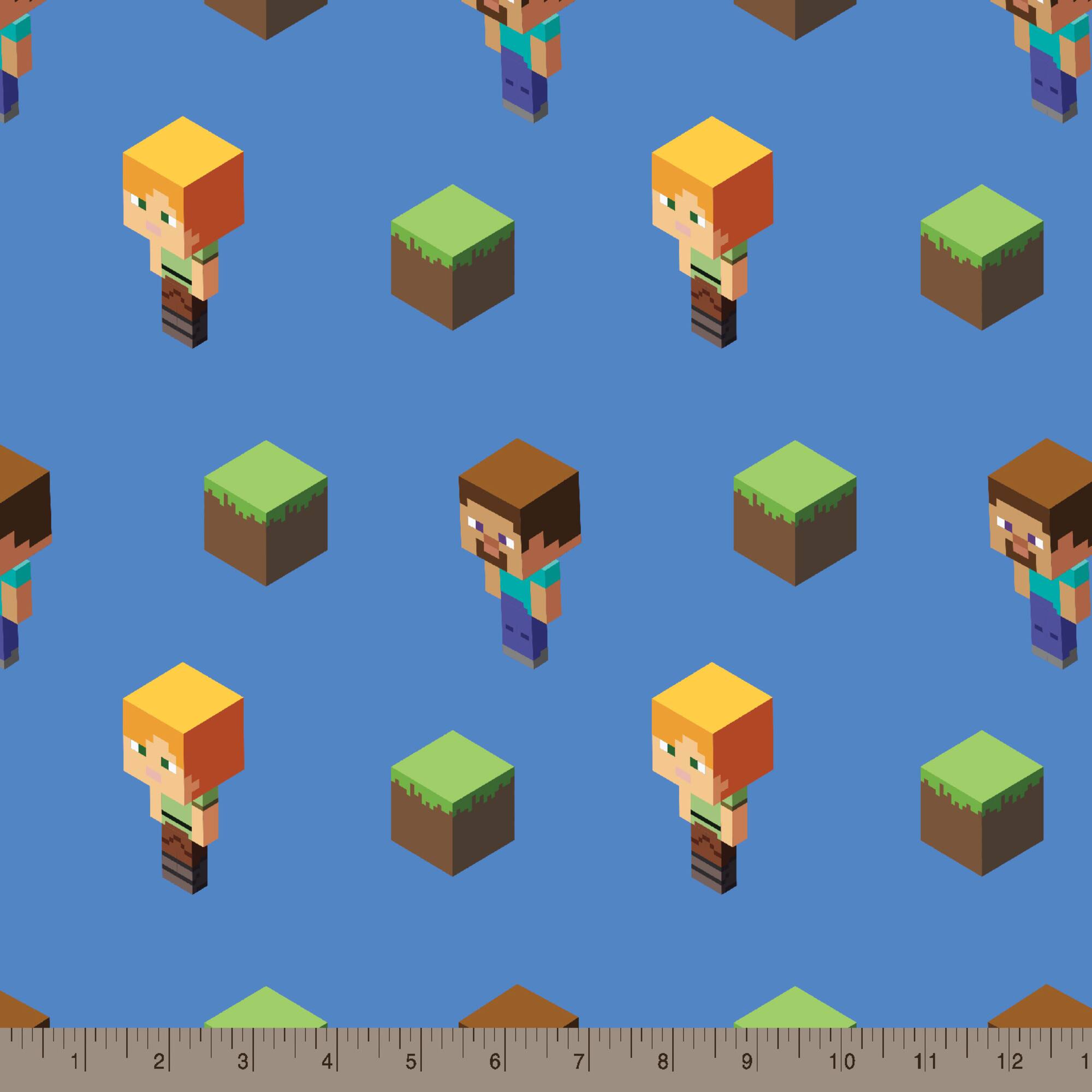 Mojang Minecraft Alex & Steve Cotton Fabric